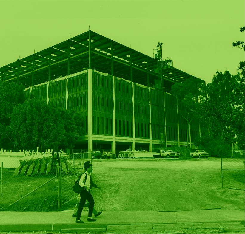 Green Overlay Image of library.