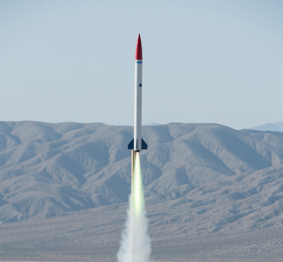 Rocket in flight.